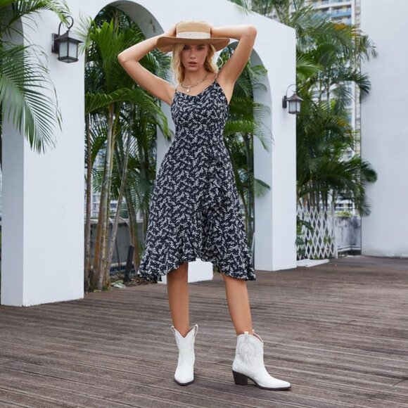 Women Metallic Embroidered Pointed Toe Cowgirl Boots Chunky Heel Pull-On White - Picture 5 of 6